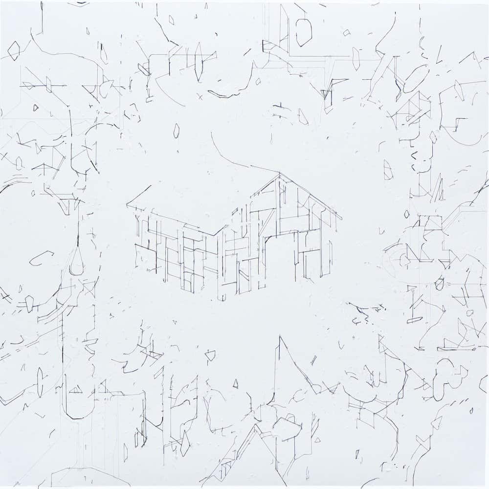 Keita Mori, Bug report, 2013
Fil de coton sur papier, 50 x 50 cm
© ADAGP Keita Mori
Photo. Tagma Hiroki
Courtesy de l'artiste