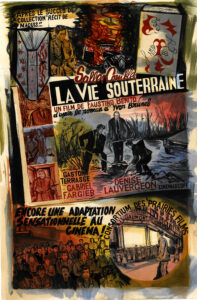 Camille Lavaud, La vie souterraine réclame, 2020, 
120 cm x 80 cm,  encres acryliques sur papier