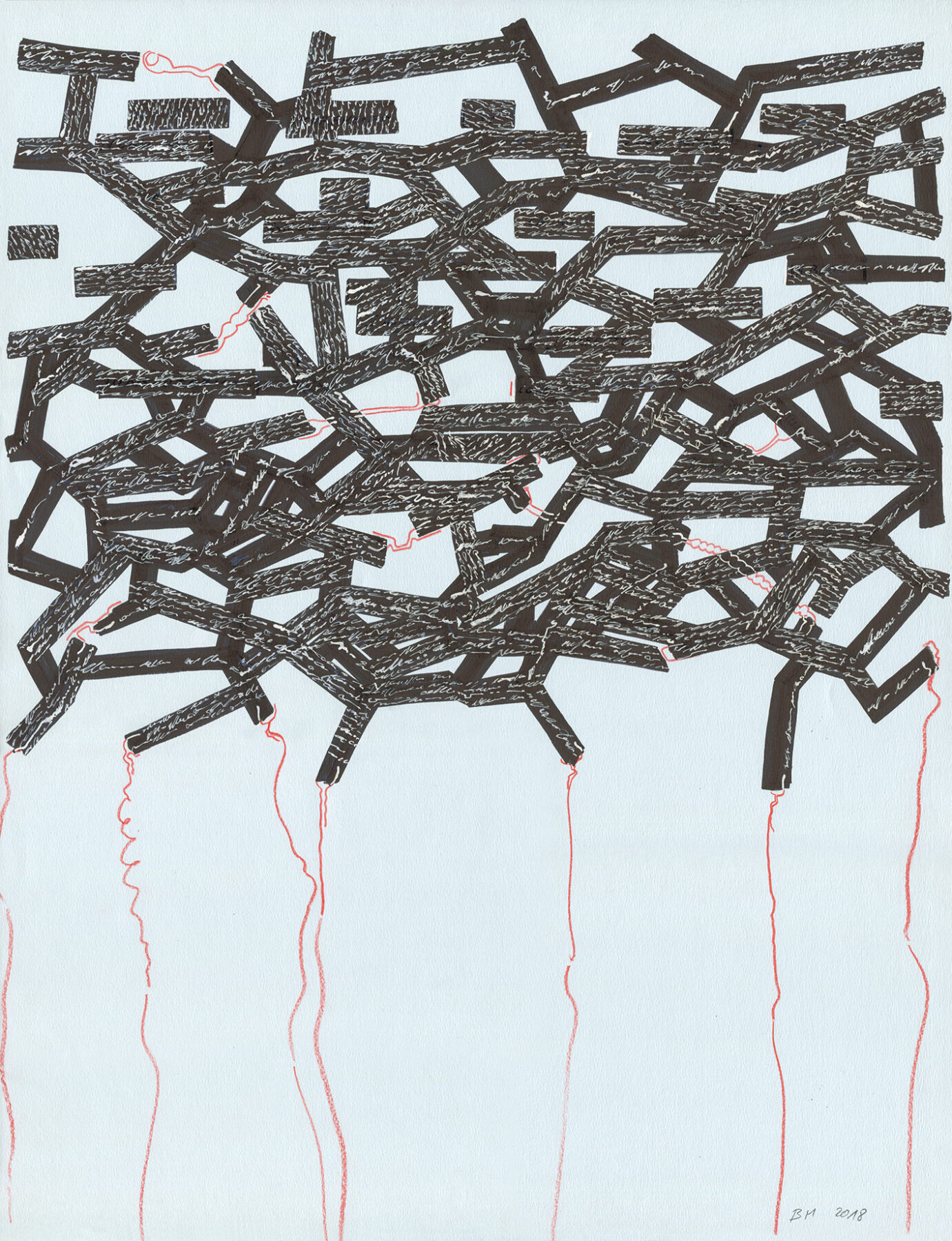 12_ 2018_Almost a letter_Ink_and_pencil_on_paper_594x420mm