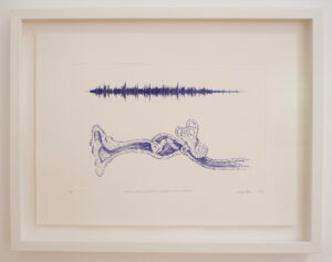 Naomi Cook, Meatus acusticus internus / acoustic_canal_22s.wav, 2014, gravure sur cuivre, 31 x 42 cm., ed. 12