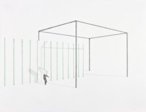 Massinissa Selmani, Éclat, 2020, graphite et crayons de couleur sur papier, 50 x 65 cm, Courtesy Selma Feriani Gallery (Londres- Tunis), © ADAGP Paris. 