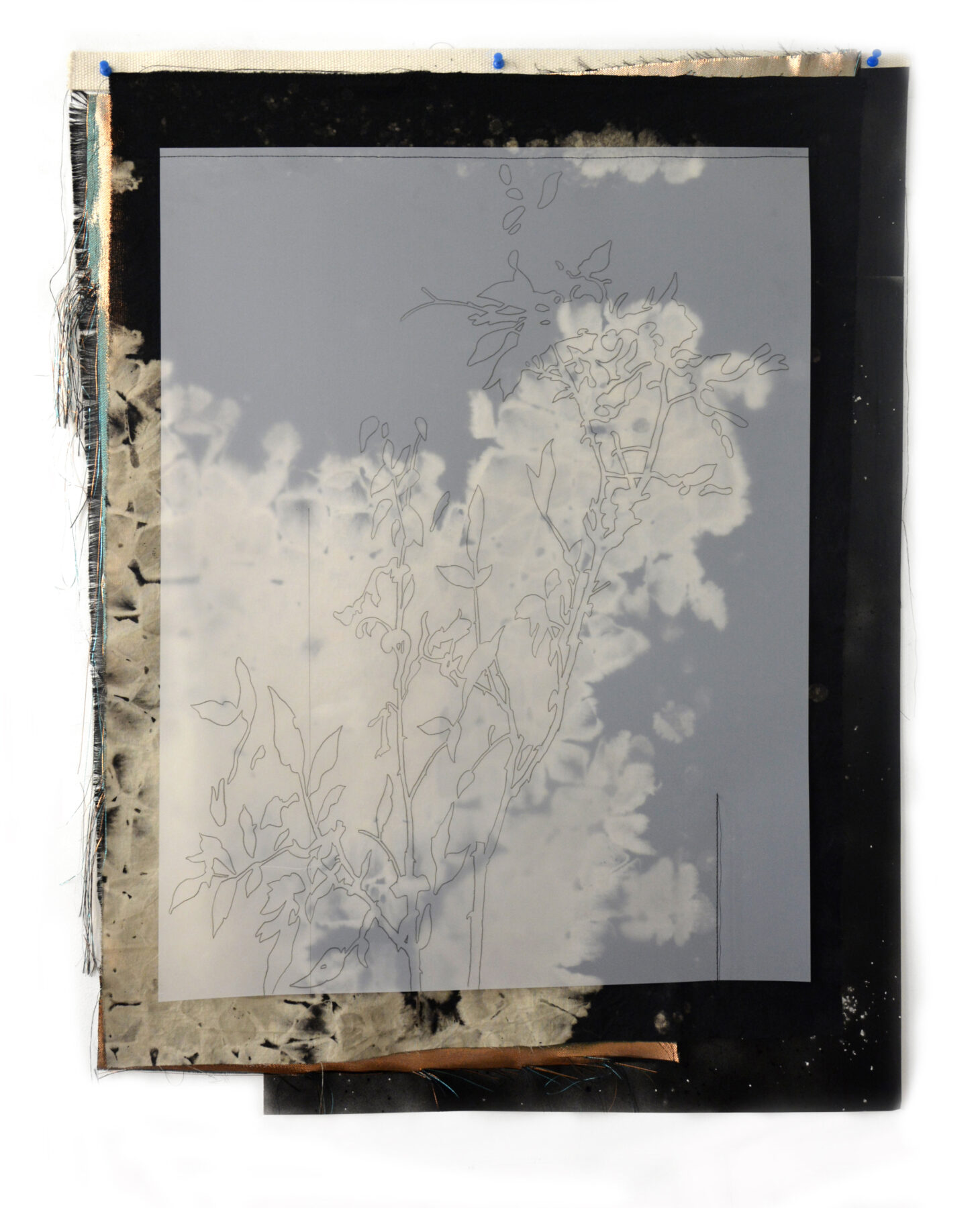 Fabrice Cazenave, Transcription d'un état physique
technique mixte et dessin sur film polyester
84 x 66 cm
2018