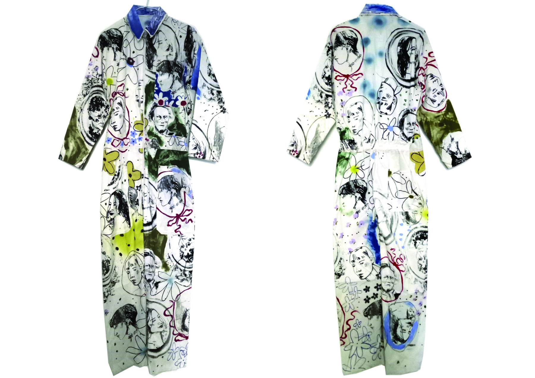 Combinaison Femmage, sérigraphie et acrylique sur coton, taille M, 2020