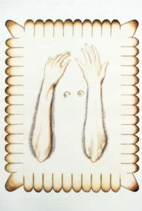 Maxime Verdier, Le début de la faim, crayons de couleur sur papier, 95 x 65 cm, 2017