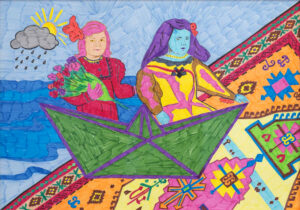 Las meninas, Feutres pigmentaires sur papier bristol 250g/m2, 42 x 59.4 cm, 2021. 
Photo : Jara López Ballonga
