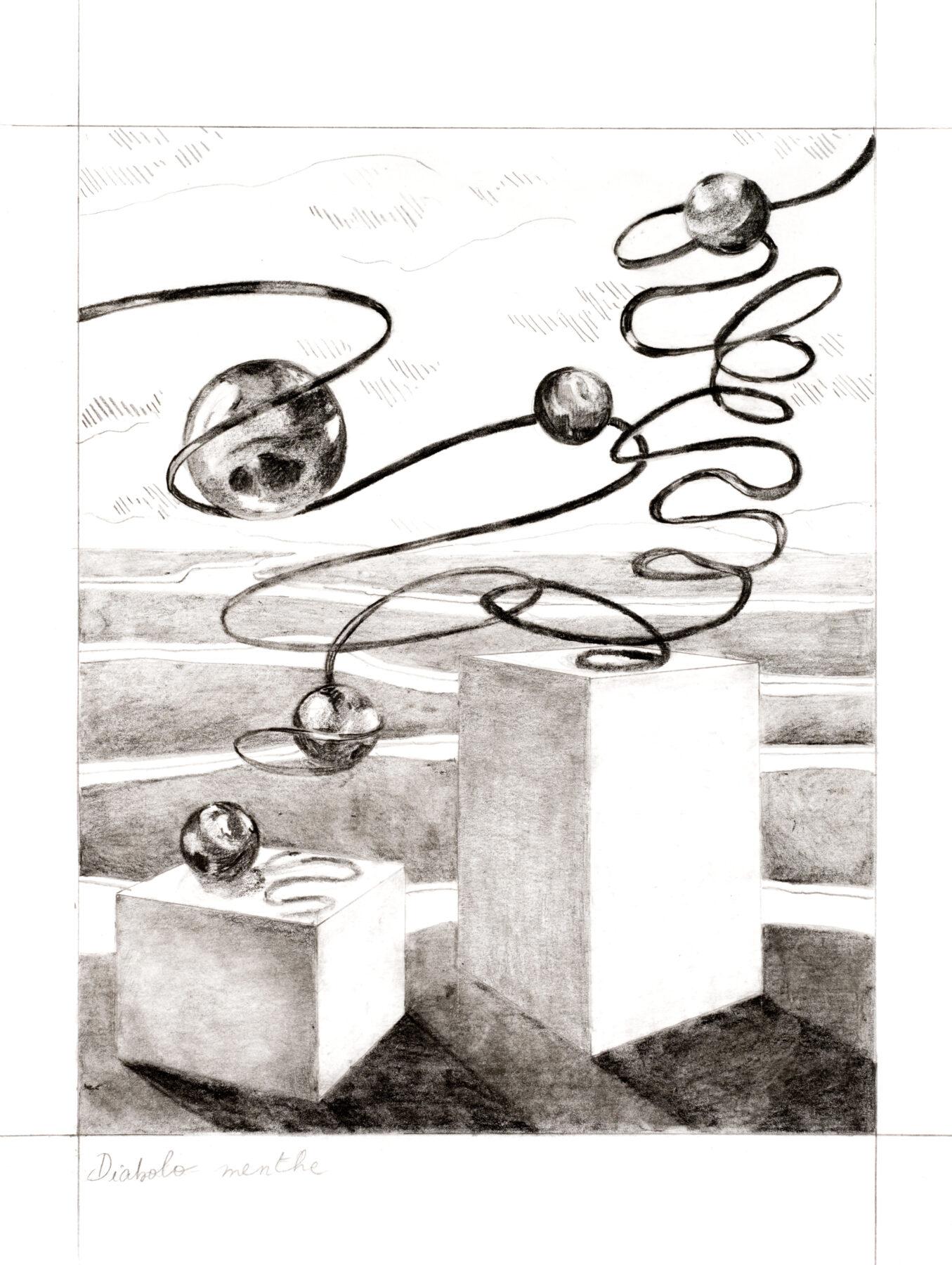 Audrey Matt Aubert, Diabolo menthe, 2020, graphite sur papier, 23x cm, crédit photo Adrien Thibault