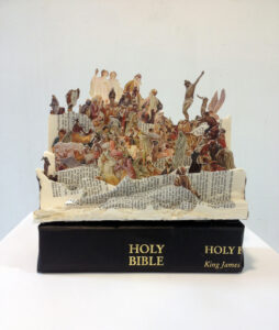 Emily Lazerwitz, Holy Bible, Two King James Bibles, tape, wood, 20 x 15 x 15 cm, february 2015