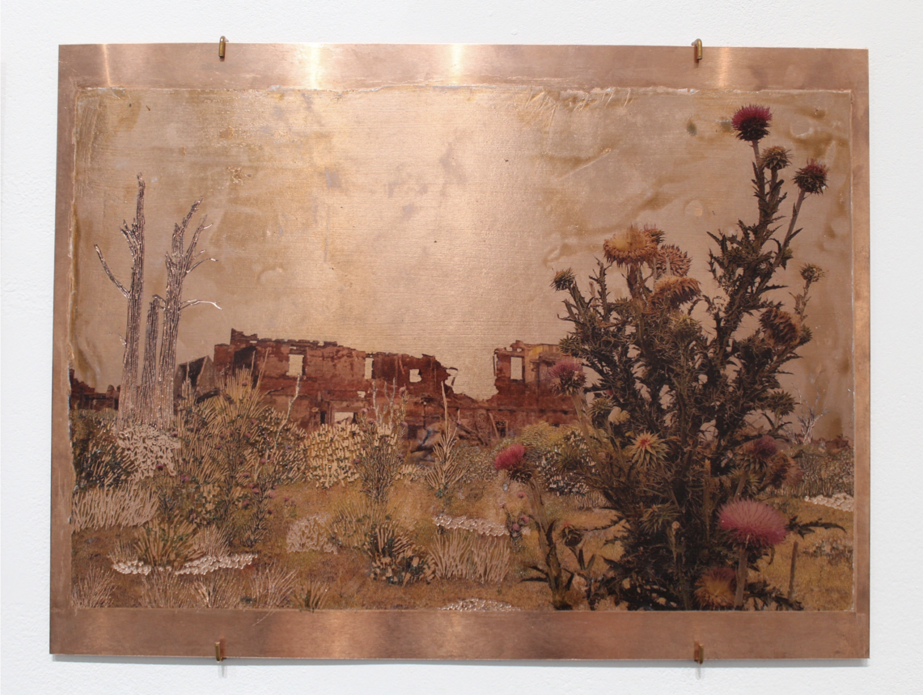 Raphaëlle Peria, Les larmes de Tripantu, transfert photographique sur cuivre gravé, 30 x 40cm, 2021