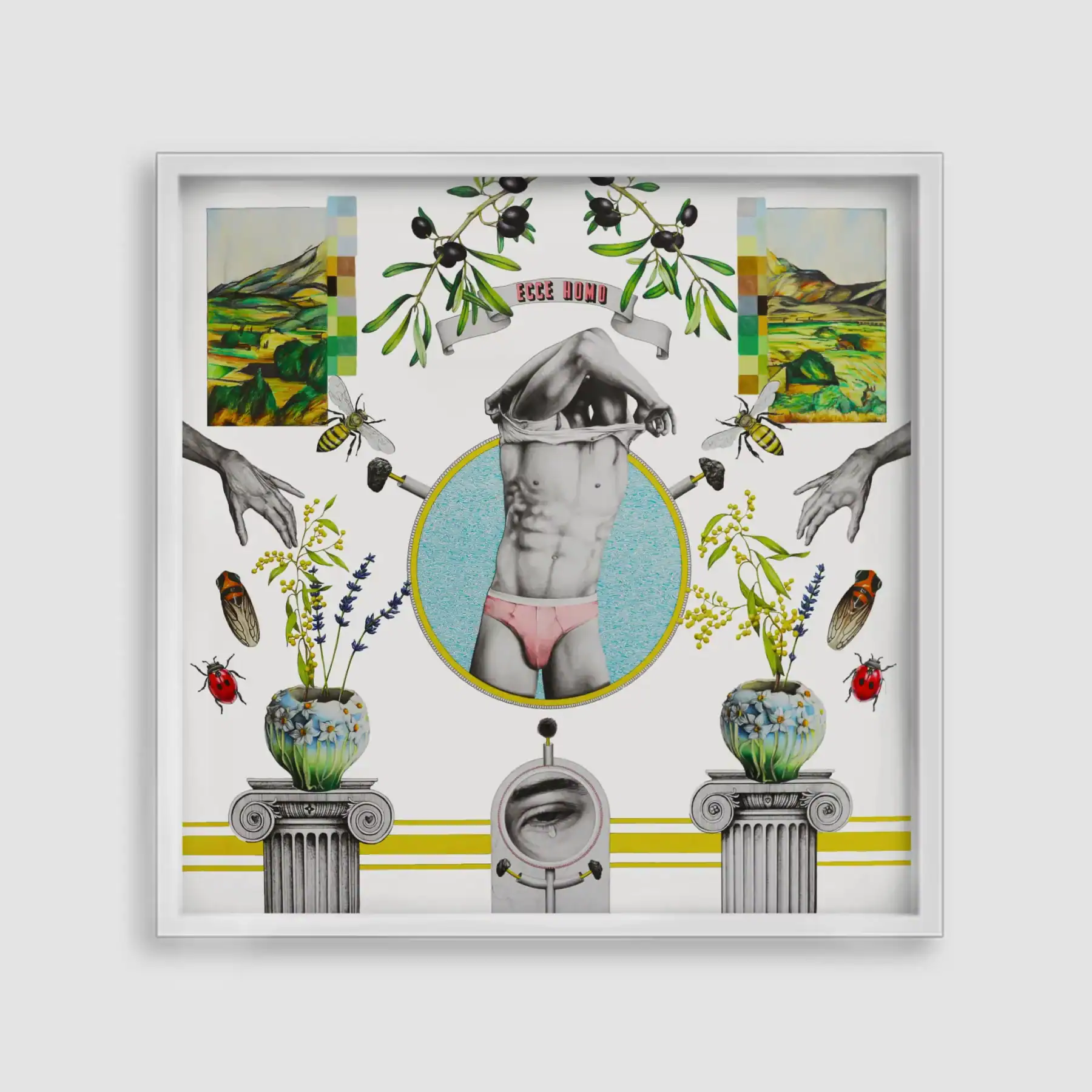 « Ecce homo », 2020
Graphite, crayon de couleurs sur papier bristol, 80x80cm