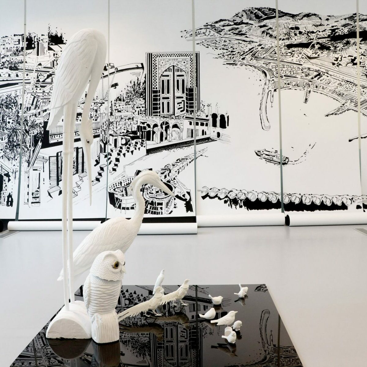 Vue d'expostiion, Et des échelles pour les oiseaux, 2020